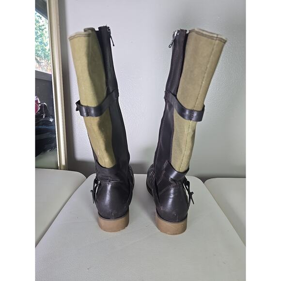 Teva Leather Riding Boots Size 7 Waterproof Knee High Indie Boho Chic Winter - Picture 2 of 8